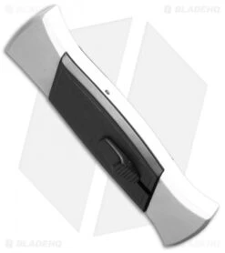 AKC 777 Blackfinger OTF Automatic Knife White/Black (3.375" Satin Flat) -Akc Sales Store akc 777 white satin flat bottom cm