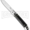 AKC Classic 7.75" Lever Lock Dark Horn Automatic Knife - Flat Grind 1 AKC Classic 7.75" Lever Lock Dark Horn Automatic Knife - Flat Grind -Akc Sales Store akc 8in classic lever dark horn flat large