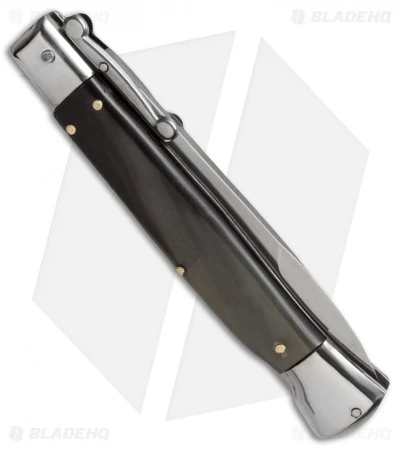 AKC Swinguard 9" Automatic Italian Stiletto Brazilian Horn (4" Satin Bayonet) 4 AKC Swinguard 9" Automatic Italian Stiletto Brazilian Horn (4" Satin Bayonet) - Image 2