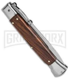 AKC 9" Italian Stiletto Swinguard Cocobolo Wood Automatic Knife - Bayonet -Akc Sales Store akc 9 swing bayo cocobolo side large