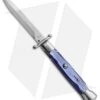 AKC Swinguard 9" Automatic Italian Stiletto Blue Pearlex (4" Satin Bayonet) -Akc Sales Store akc 9 swing blue pearl bayo