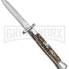 AKC 9" Italian Stiletto Swinguard Stag Automatic Knife - Dagger -Akc Sales Store akc 9 swing dagger stag large