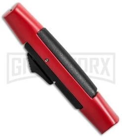 AKC Concord Red/Black OTF Automatic Knife - Satin Flat -Akc Sales Store akc concord 007 red satin flat bottom cm large