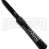 AKC Concord Jolly Roger OTF Automatic Knife - Flat Grind Black Plain -Akc Sales Store akc concord skull flat large