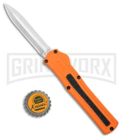 AKC F-20 Orange D/A OTF Dagger Automatic Knife - Satin Plain 9 AKC F-20 Orange D/A OTF Dagger Automatic Knife - Satin Plain -Akc Sales Store akc f 20 da otf auto black Orange aluminum Satin dagger BHQ 177350 jr bottlecap large