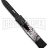 AKC Minion Concord Snake Skin OTF Automatic Knife - Flat Grind Black Plain -Akc Sales Store akc mini concord black snake large