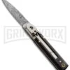 AKC Classic 6" Lever Lock Dark Horn Automatic Knife - Damascus Plain