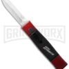 AKC Minion Concord Red/Black OTF Automatic Knife - Dagger Satin Plain -Akc Sales Store akc minion red black dagger cm bhq 31090 large