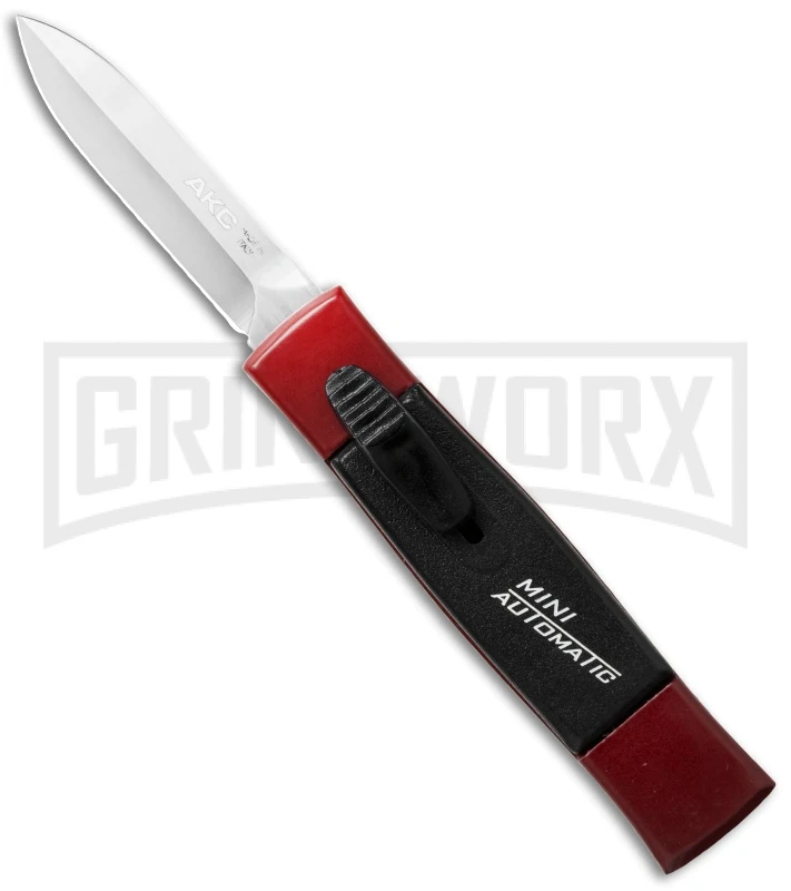 AKC Minion Concord Red/Black OTF Automatic Knife - Dagger Satin Plain 3 AKC Minion Concord Red/Black OTF Automatic Knife - Dagger Satin Plain