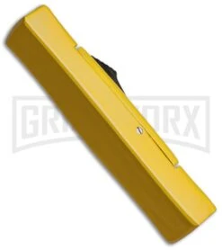 AKC Minion Concord Yellow OTF Automatic Knife - Satin Plain -Akc Sales Store akc minion satin flat yellow BHQ 36365 dl side large