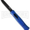 AKC 077 Blue OTF Automatic Knife - Black Flat 1 AKC 077 Blue OTF Automatic Knife - Black Flat -Akc Sales Store akc otf 077 black flat blue dl large