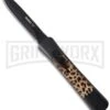 AKC Concord Leopard OTF Automatic Knife - Dagger Black Plain -Akc Sales Store akc otf concord 6 large
