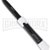 AKC Concord White/Black OTF Automatic Knife - Dagger Black Plain -Akc Sales Store akc otf concord white handle large