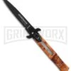 AKC Bill DeShivs Tactical Sim Briar Leverletto Automatic Knife - Black Plain -Akc Sales Store akc sim briar leverletto bayo large