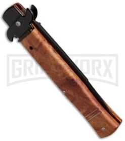 AKC Bill DeShivs Tactical Sim Briar Leverletto Automatic Knife - Black Plain -Akc Sales Store akc sim briar leverletto bayo side large