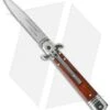 AKC Leverletto 7.75" Lever Lock Auto Italian Knife Cocobolo (3.2" Satin Serr) -Akc Sales Store leverletto cocobolo serrated cm