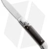 AKC Classic 8" Lever Lock Automatic Italian Knife Dark Horn (3.2" Polish Flat) -Akc Sales Store leverlock 8 dark horn akc