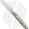 AKC Classic 8" Lever Lock Automatic Italian Knife Honey Horn (3.2" Polish Flat) -Akc Sales Store leverlock 8 honey horn akc