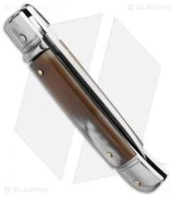 AKC Classic 8" Lever Lock Automatic Italian Knife Honey Horn (3.2" Polish Flat) 5 AKC Classic 8" Lever Lock Automatic Italian Knife Honey Horn (3.2" Polish Flat) -Akc Sales Store leverlock 8 honey horn akc side