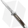 AKC Leverletto 9" Lever Lock Automatic Italian Knife Stag Horn (4" Satin Flat) -Akc Sales Store lg letto stag bayo